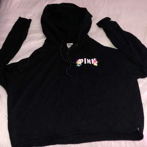 PINK VICTORIA SECRET PULLOVER SWEATER WITH CUT OUT BACK , TROPICAL PINK HOODIE